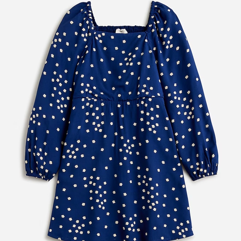 J. Crew Girls' puff-sleeve dress in LENZING ECOVERO Viscose